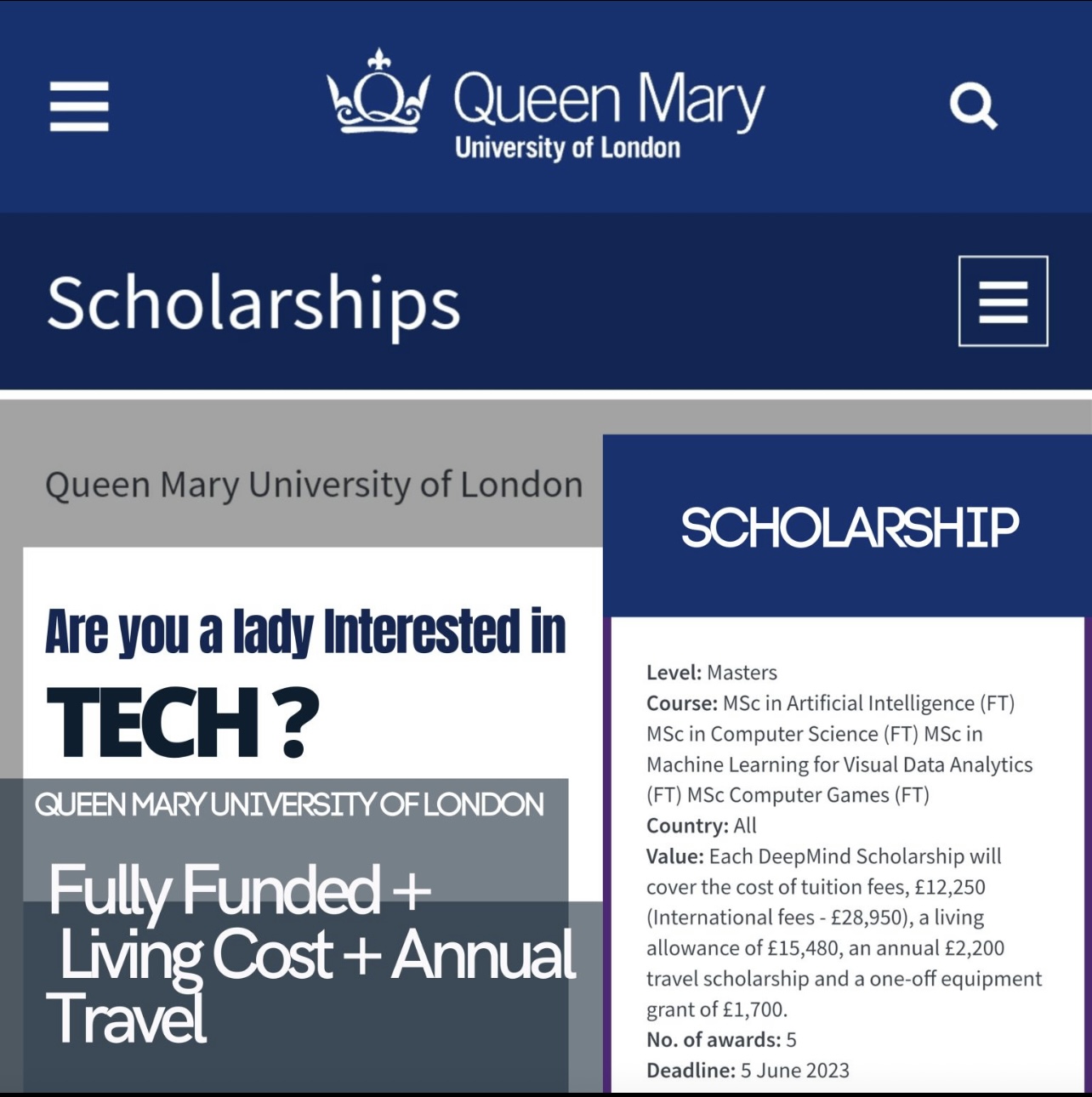 TECH SCHOLARSHIP FOR FEMALES